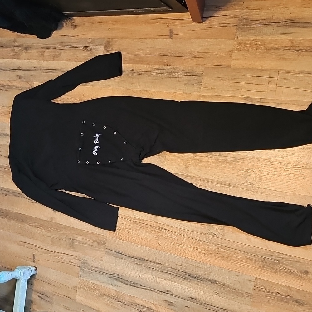 Unbranded Black Jumpsuit Pajamas With Back Opening Size XL